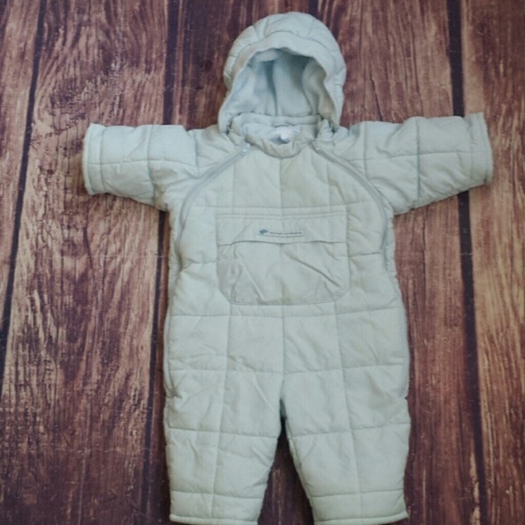 H&M Other - H&M blue puffer snowsuit hooded size 4-6m